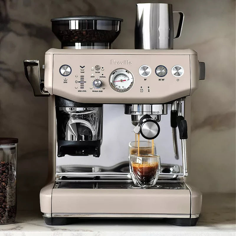 Breville Barista Express espresso machine with built-in grinder