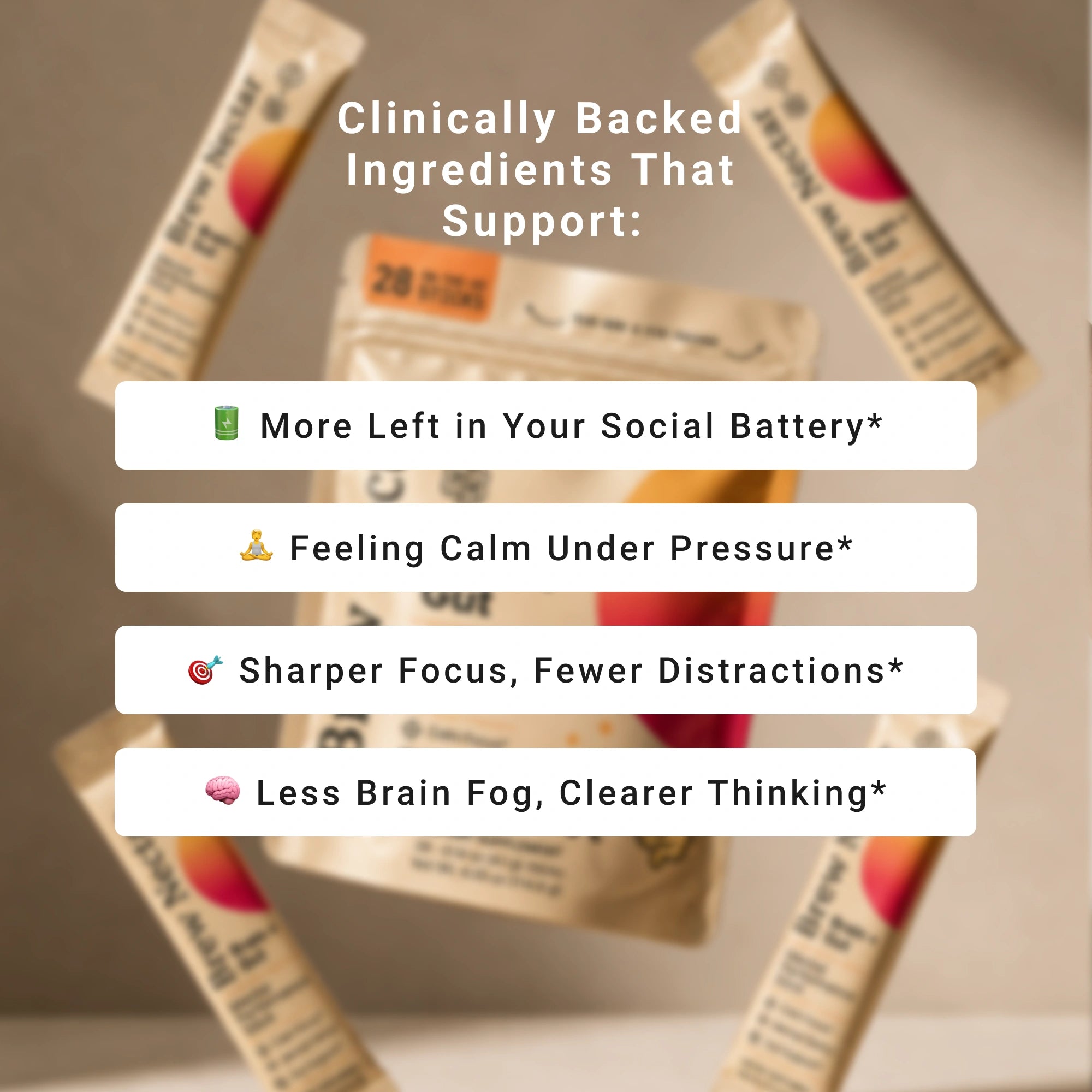 BrewNectar ingredient support for calm, focus and clear thinking
